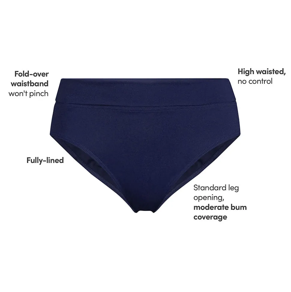 Bikinihose zum Umschlagen, High Waist, für Damen