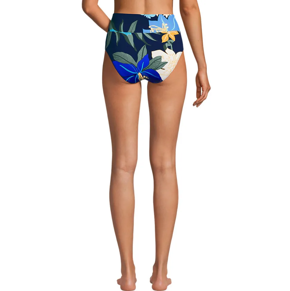 Bikinihose zum Umschlagen, High Waist, für Damen