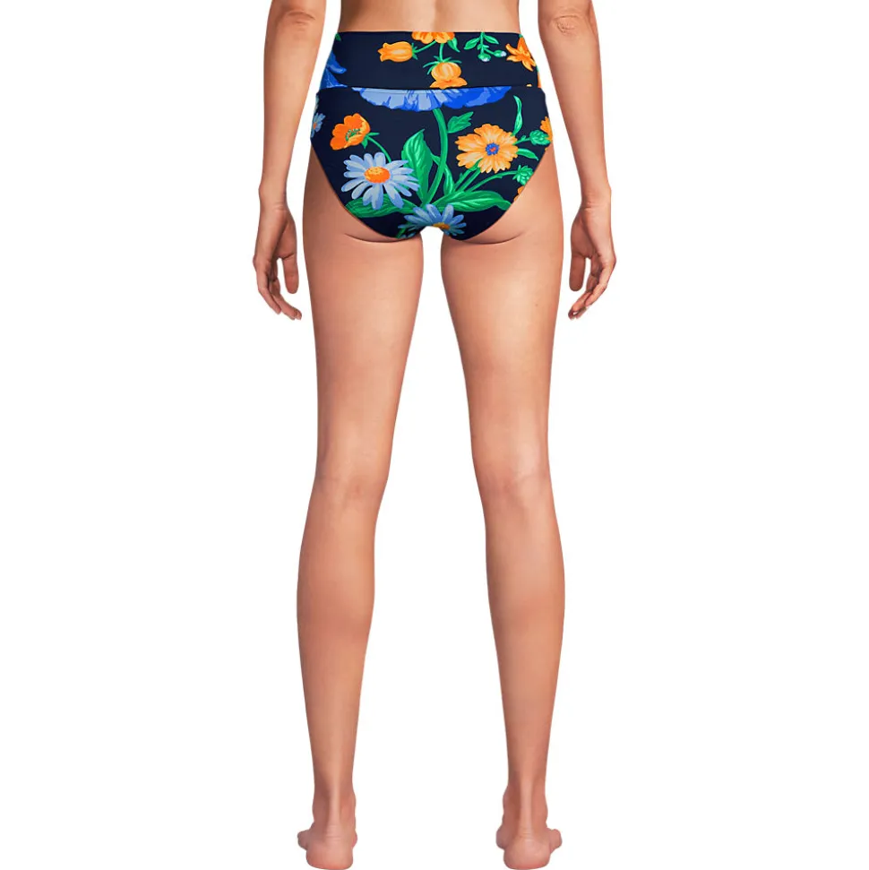 Bikinihose zum Umschlagen, High Waist, für Damen