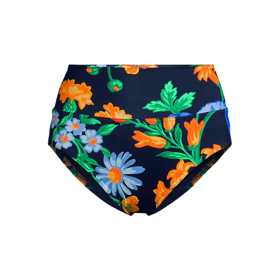Bikinihose zum Umschlagen, High Waist, für Damen