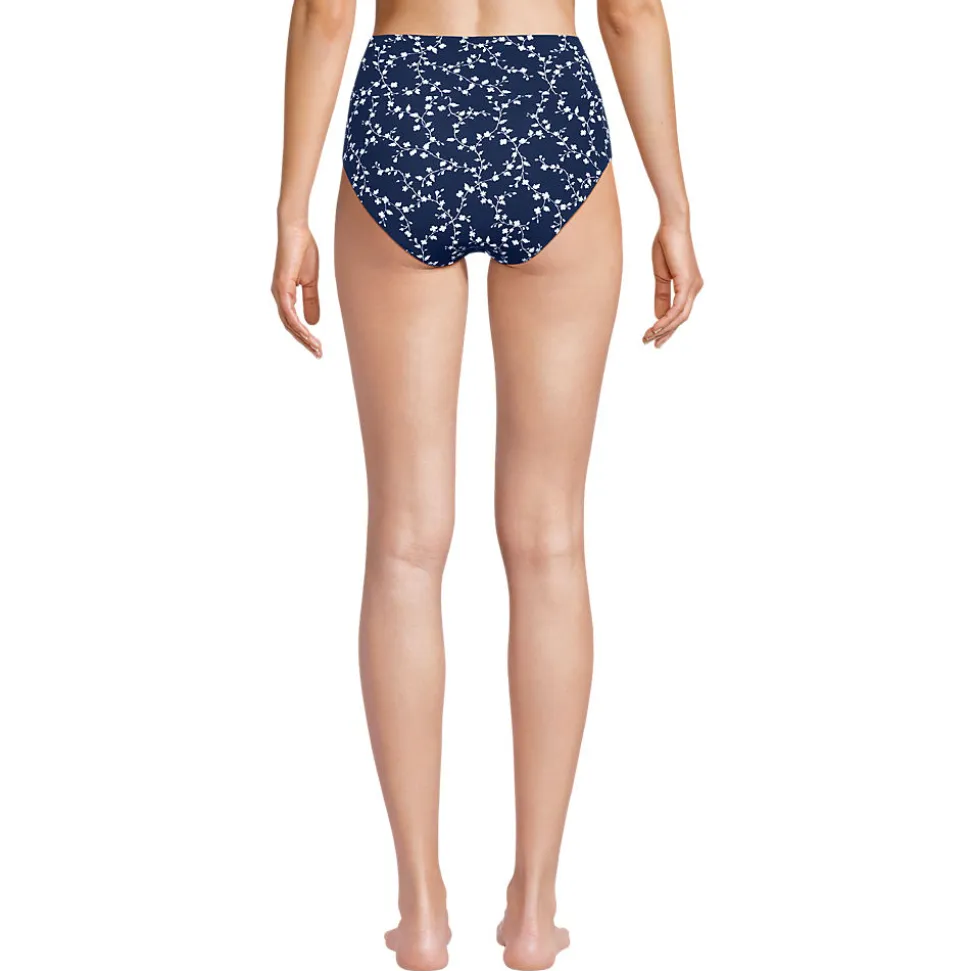 Bikinihose zum Umschlagen, High Waist, für Damen