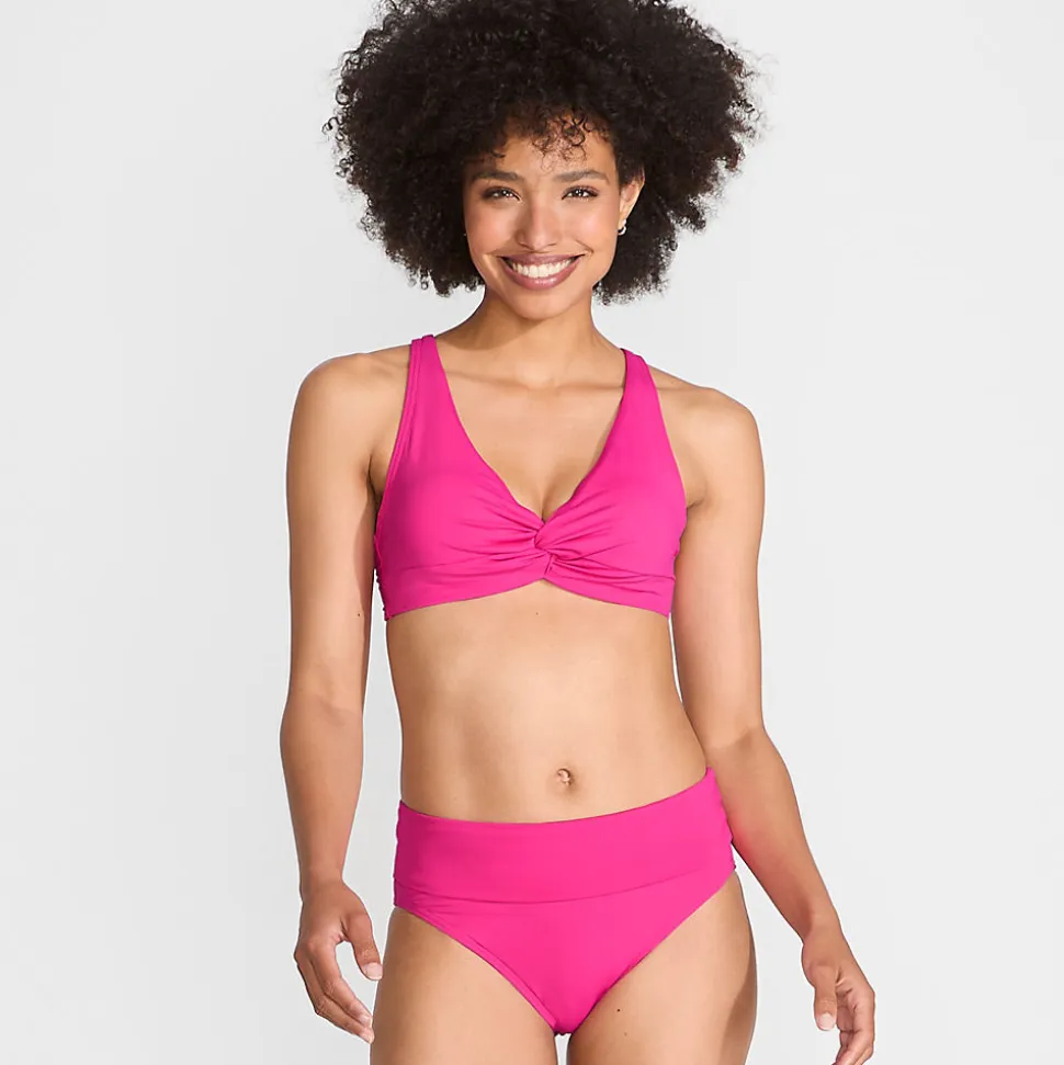 Bikinihose zum Umschlagen, High Waist, für Damen