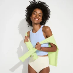 Bikinihose zum Umschlagen, High Waist, für Damen
