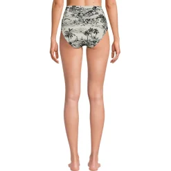 Bikinihose zum Umschlagen, High Waist, für Damen
