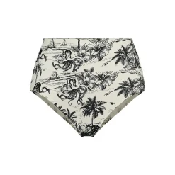 Bikinihose zum Umschlagen, High Waist, für Damen
