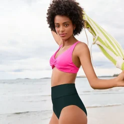 Bikinihose zum Umschlagen, High Waist, für Damen