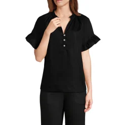 Bluse aus TENCEL mit Rüschenkragen für Damen