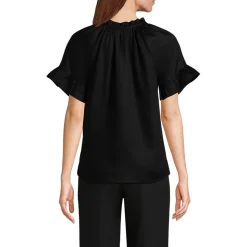 Bluse aus TENCEL mit Rüschenkragen für Damen