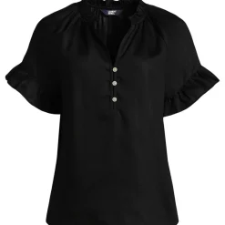 Bluse aus TENCEL mit Rüschenkragen für Damen
