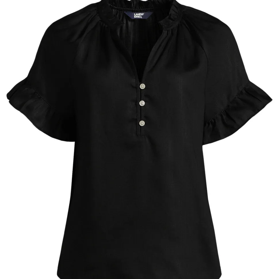 Bluse aus TENCEL mit Rüschenkragen für Damen