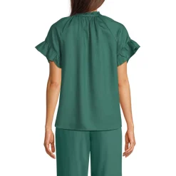Bluse aus TENCEL mit Rüschenkragen für Damen