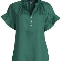Bluse aus TENCEL mit Rüschenkragen für Damen