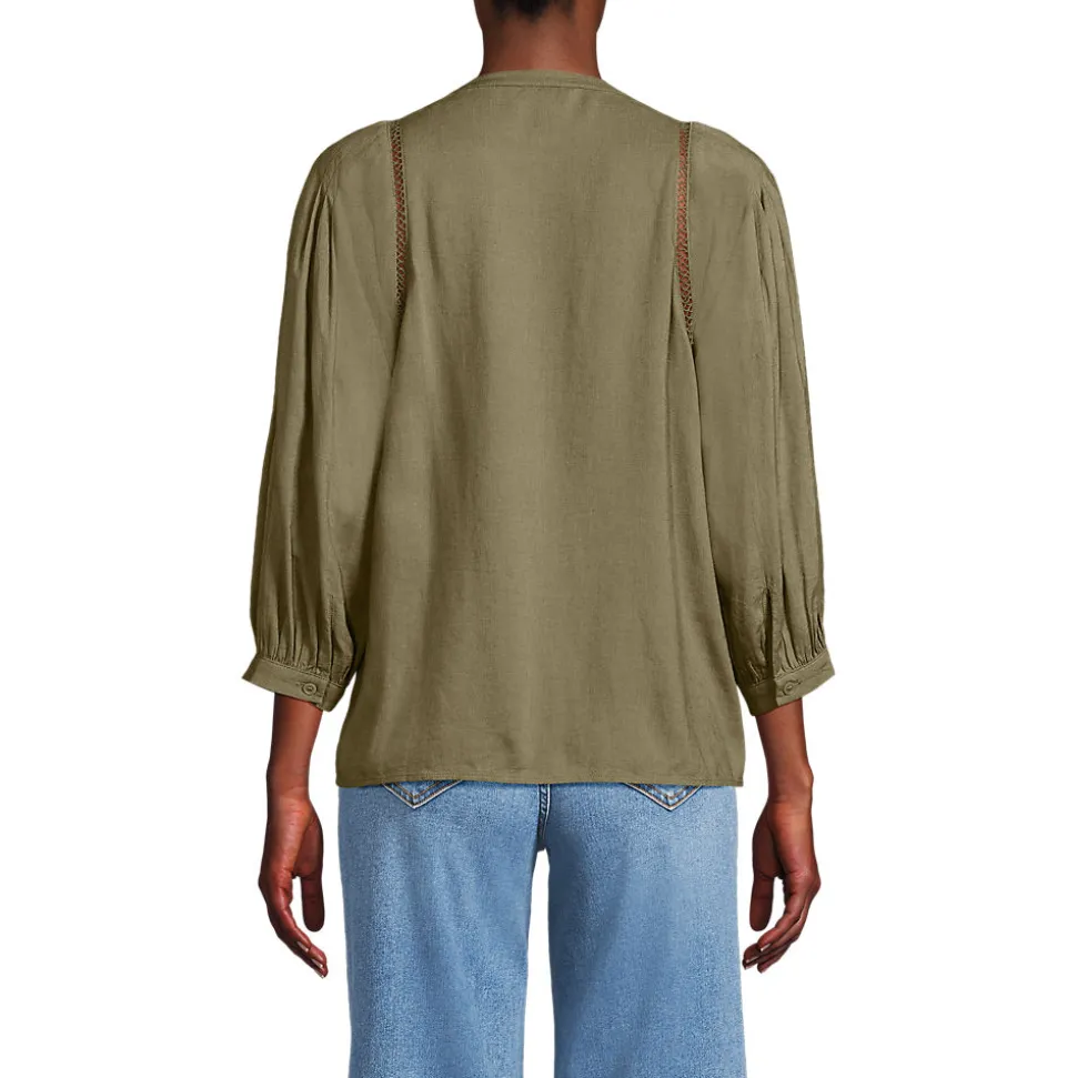 Bluse im Leinenmix für Damen