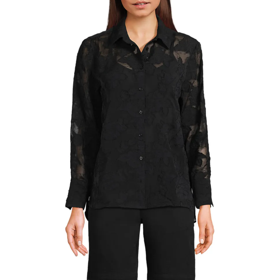 Bluse mit floraler Bestickung für Damen