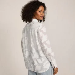 Bluse mit floraler Bestickung für Damen