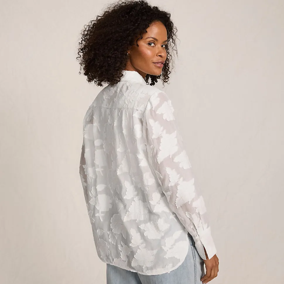 Bluse mit floraler Bestickung für Damen