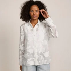 Bluse mit floraler Bestickung für Damen