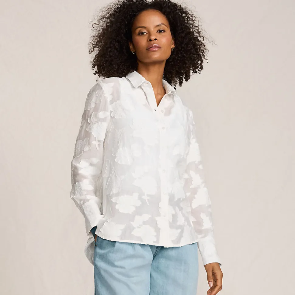 Bluse mit floraler Bestickung für Damen