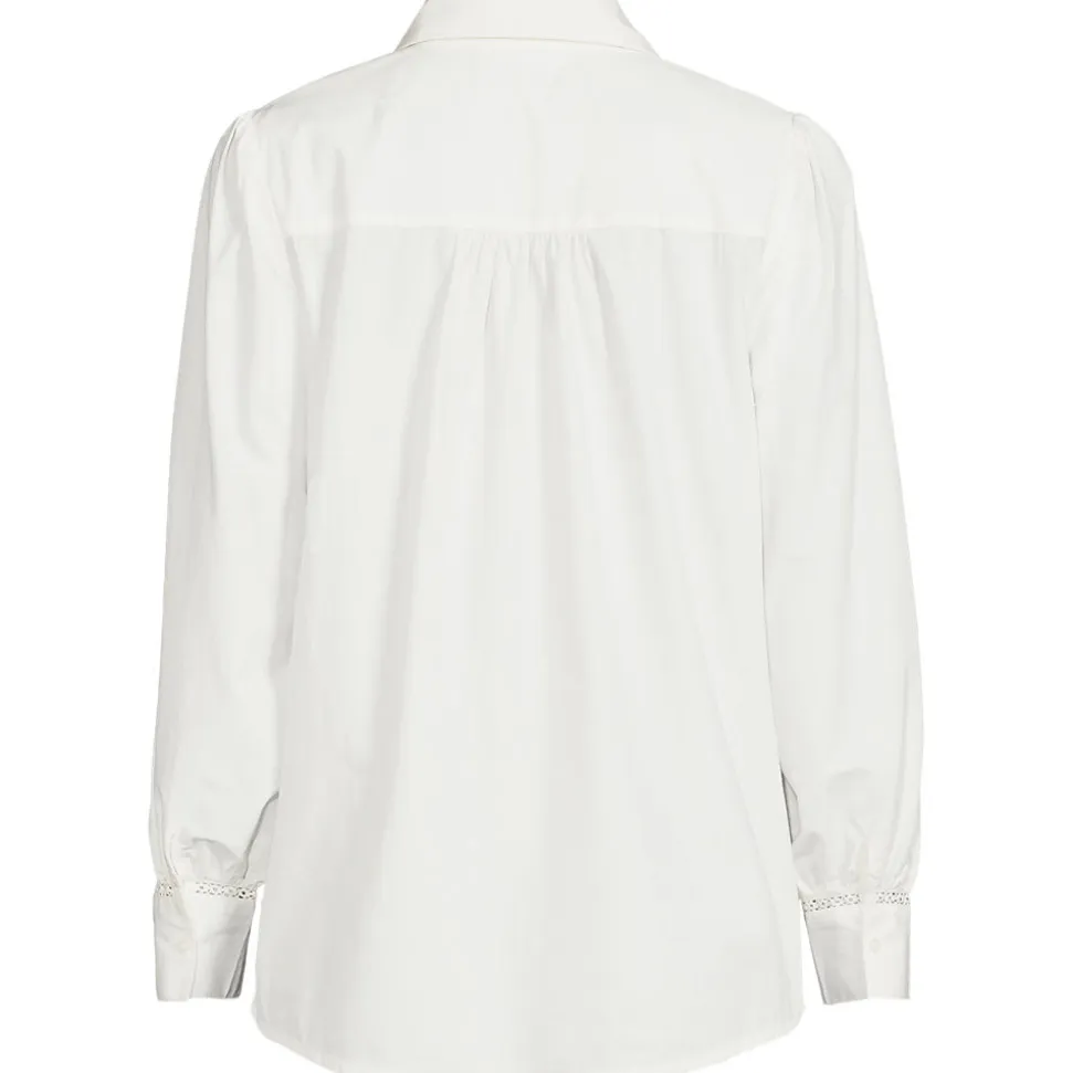 Bluse mit Häkelborte aus Baumwolle für Damen