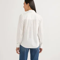 Bluse mit Häkelborte aus Baumwolle für Damen