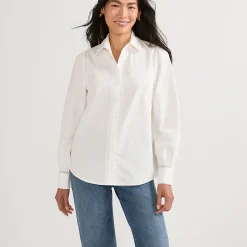 Bluse mit Häkelborte aus Baumwolle für Damen