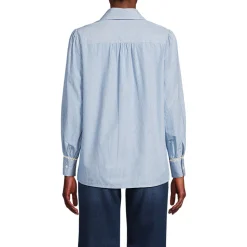 Bluse mit Häkelborte aus Baumwolle für Damen