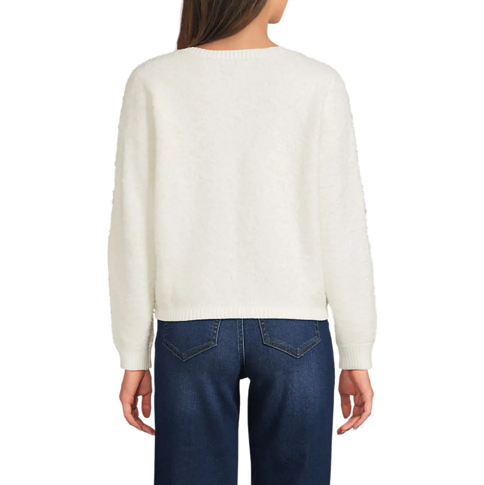 Bouclé-Cardigan mit goldfarbenen Knöpfen für Damen