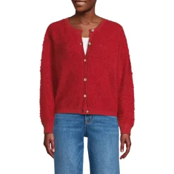 Bouclé-Cardigan mit goldfarbenen Knöpfen für Damen