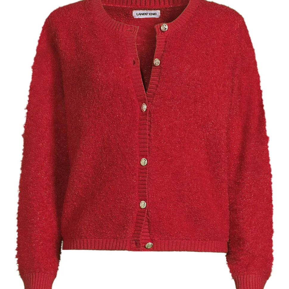 Bouclé-Cardigan mit goldfarbenen Knöpfen für Damen