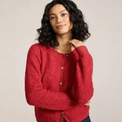 Bouclé-Cardigan mit goldfarbenen Knöpfen für Damen
