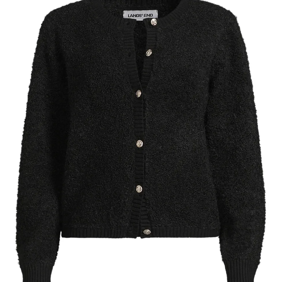 Bouclé-Cardigan mit goldfarbenen Knöpfen für Damen