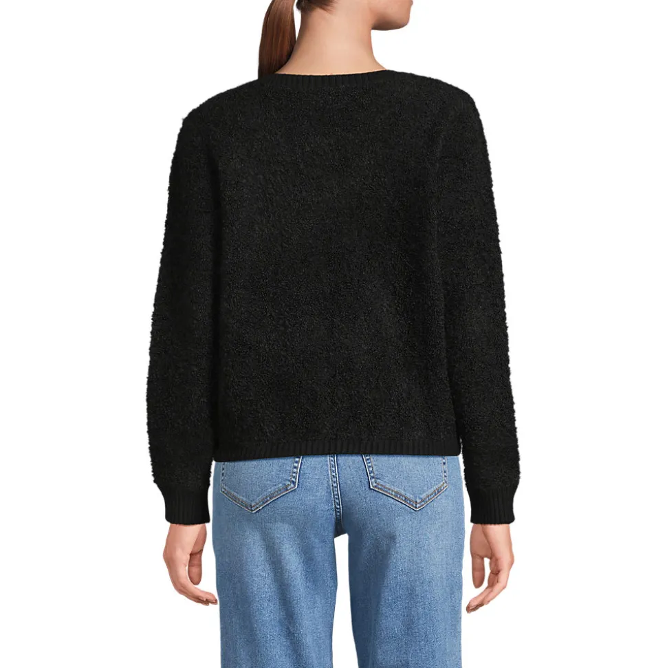 Bouclé-Cardigan mit goldfarbenen Knöpfen für Damen