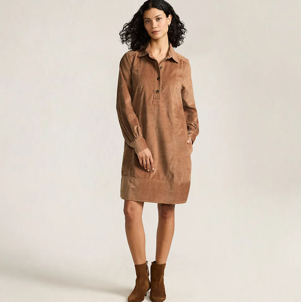 Breitcord-Hemdkleid für Damen