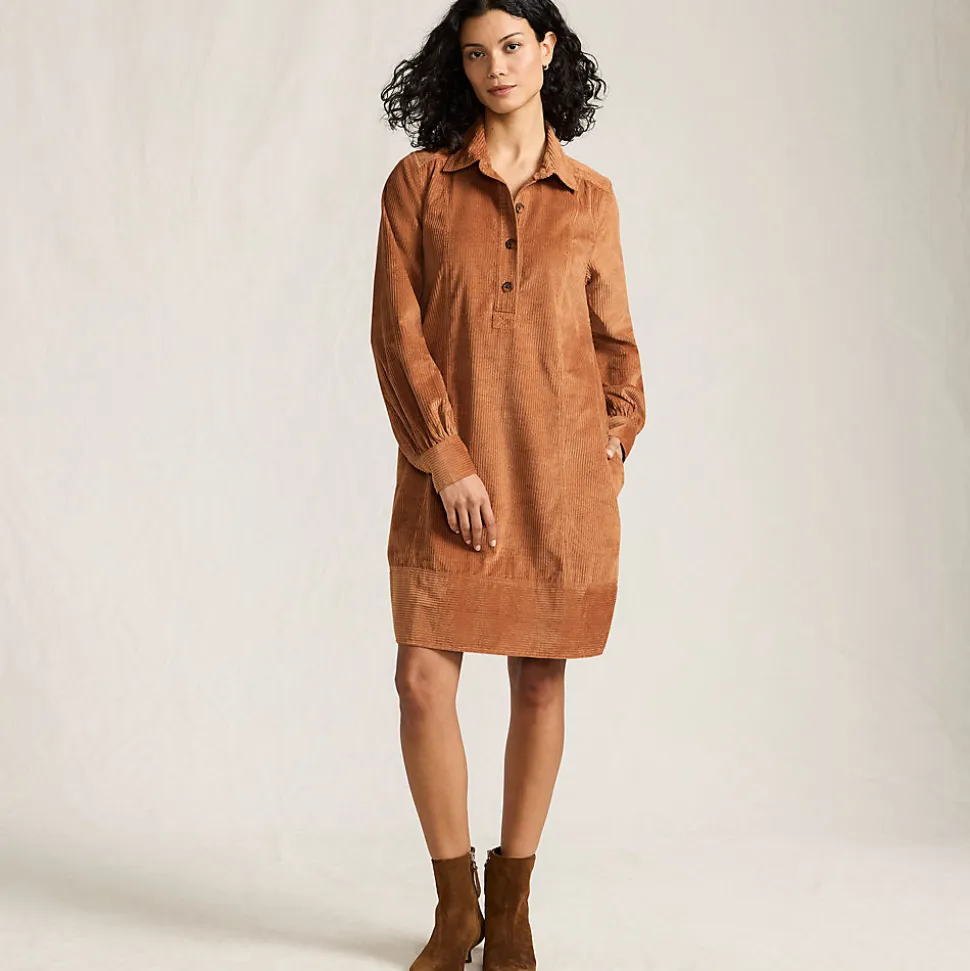 Breitcord-Hemdkleid für Damen