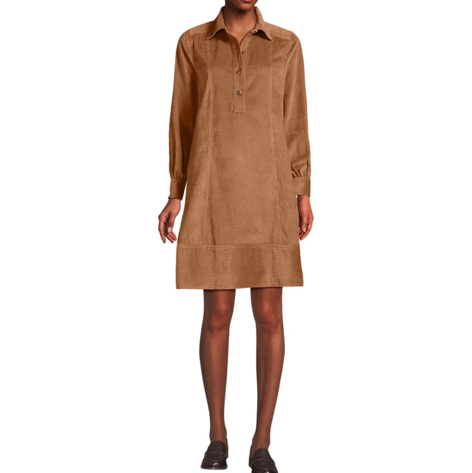 Breitcord-Hemdkleid für Damen