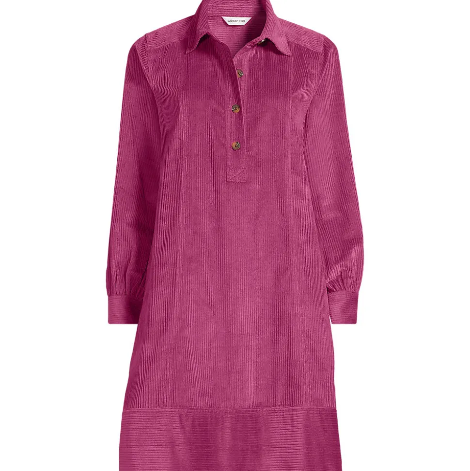 Breitcord-Hemdkleid für Damen