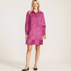 Breitcord-Hemdkleid für Damen