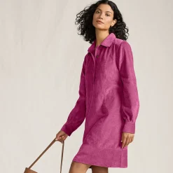 Breitcord-Hemdkleid für Damen