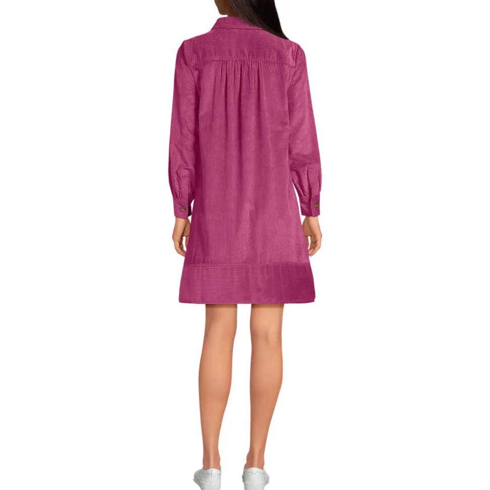 Breitcord-Hemdkleid für Damen