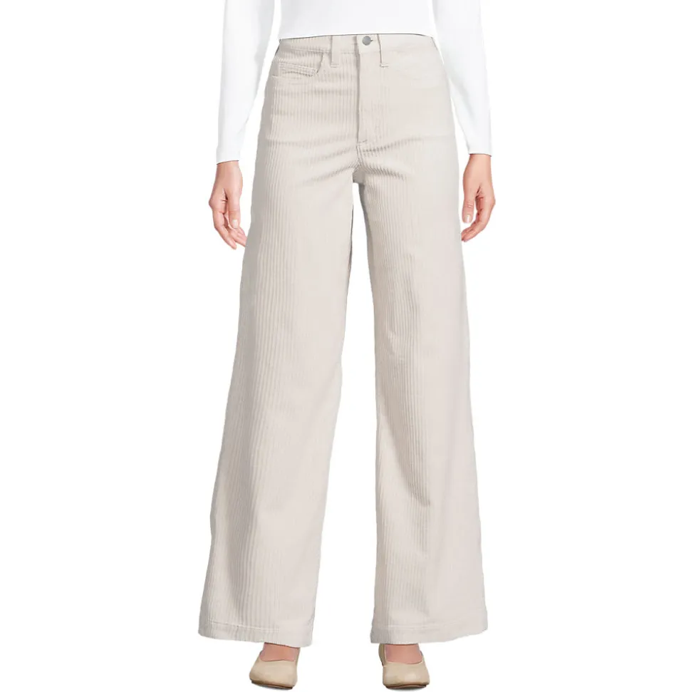 Breitcord-Hose High Waist mit weitem Bein für Damen