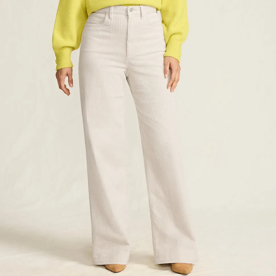 Breitcord-Hose High Waist mit weitem Bein für Damen