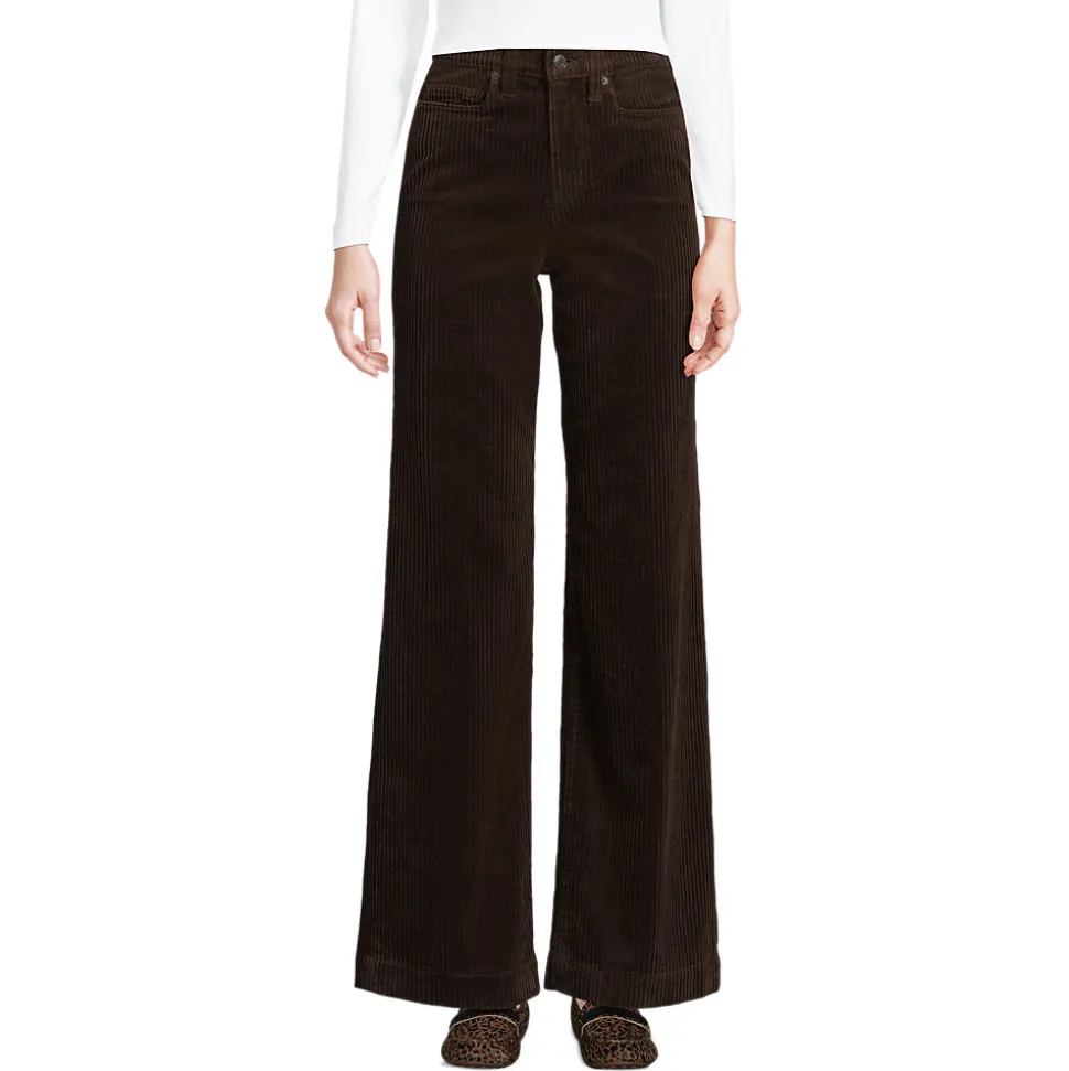 Breitcord-Hose High Waist mit weitem Bein für Damen