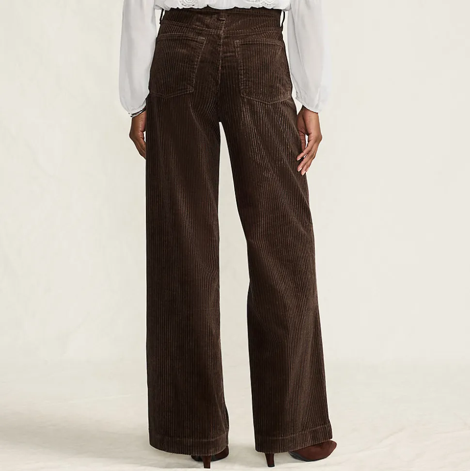 Breitcord-Hose High Waist mit weitem Bein für Damen