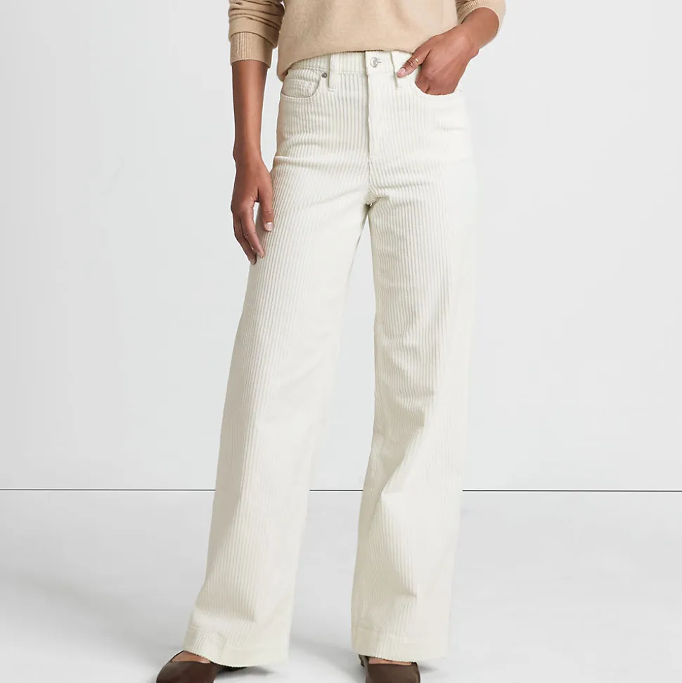 Breitcord-Hose High Waist mit weitem Bein für Damen