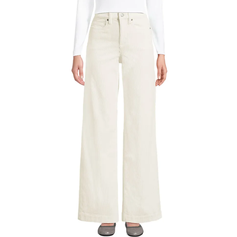 Breitcord-Hose High Waist mit weitem Bein für Damen