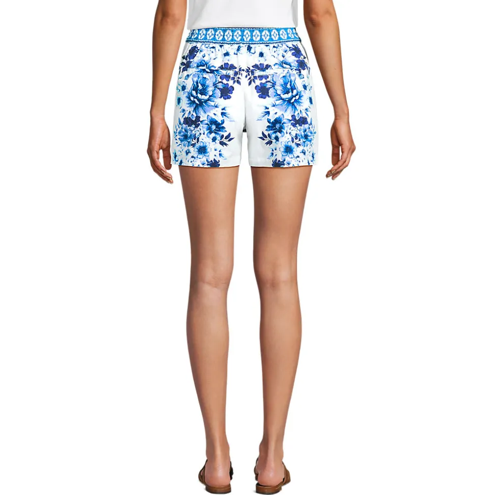 Bundfalten-Shorts aus Baumwoll-Popeline für Damen