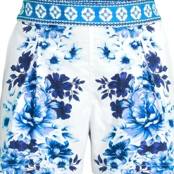 Bundfalten-Shorts aus Baumwoll-Popeline für Damen