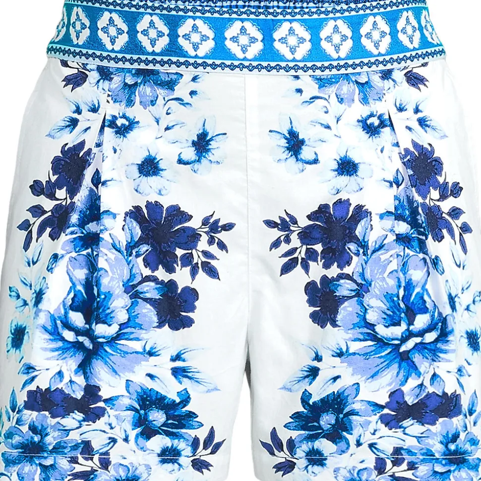 Bundfalten-Shorts aus Baumwoll-Popeline für Damen