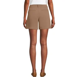 Bundfalten-Shorts aus Crêpe 18 cm für Damen