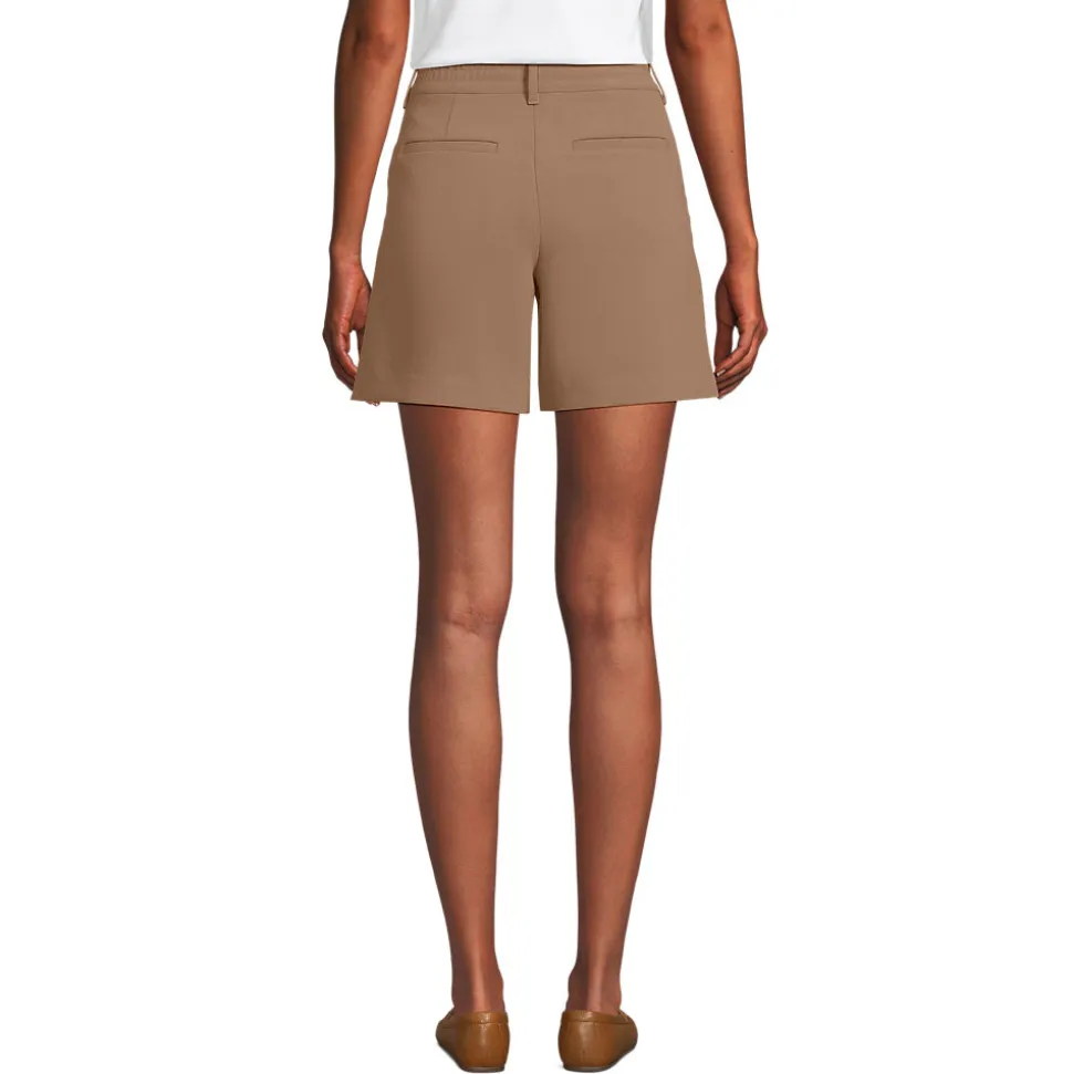 Bundfalten-Shorts aus Crêpe 18 cm für Damen